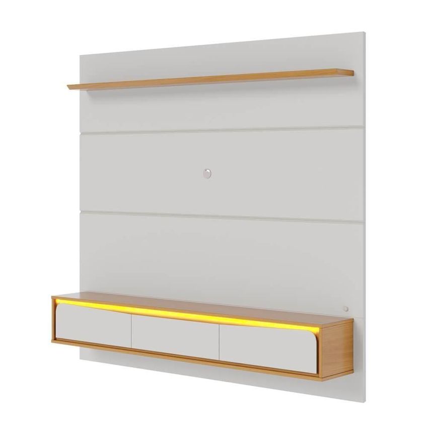 Painel Para TV Tahiti 180cm Com LED e 3 Portas Off White Colibri Móveis - imagem 3