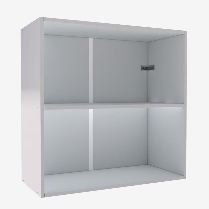 Armário Aéreo Carol 59,3cm 2 Portas MDF Bater Branco Com Puxador Cozinha Mobigu - imagem 3