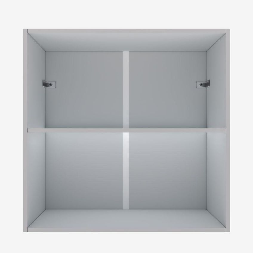 Armário Aéreo Carol 59,3cm 2 Portas MDF Bater Branco Com Puxador Cozinha Mobigu - imagem 4