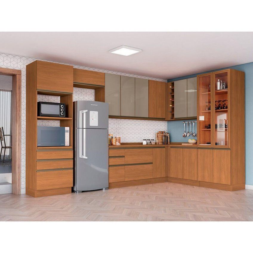 Armário Aéreo Maxxi 80cm 1 Porta MDF Porta de Bater Canela Kappesberg - imagem 4