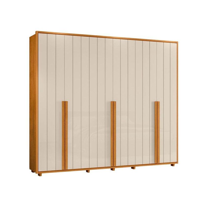 Guarda Roupa Casal Volpi 6 Portas De Giro 4 Sapateiras Mdf-mdp Cinamomo E Off White Madetec Móveis - imagem 3