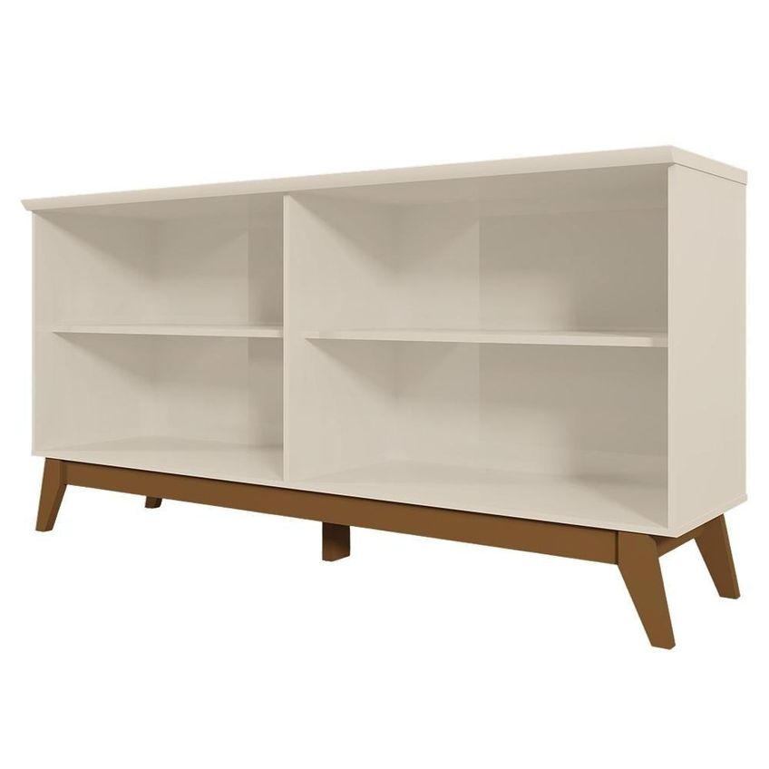 Buffet Aparador Cannes Z30 Moderno 4 Portas Mdp 160cm Off White E Canela Mpozenato - imagem 3