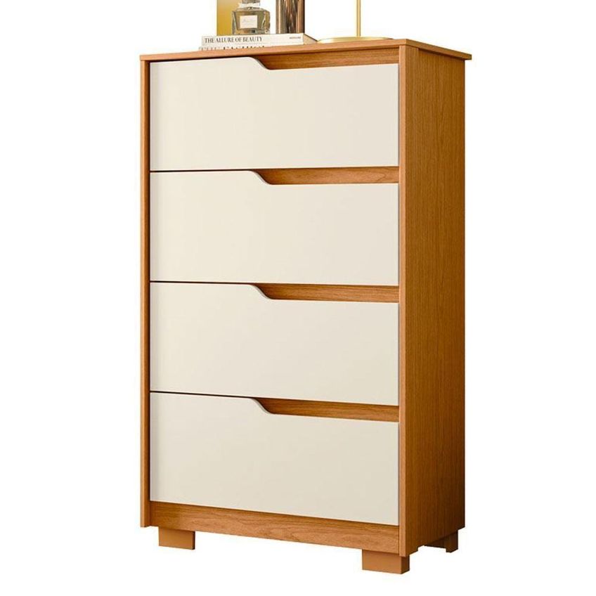 Guarda Roupa Casal Vinci 6 Portas De Bater Com Cômoda Sole 4 Gavetas Mdp Cinamomo Off White Albatroz - imagem 4
