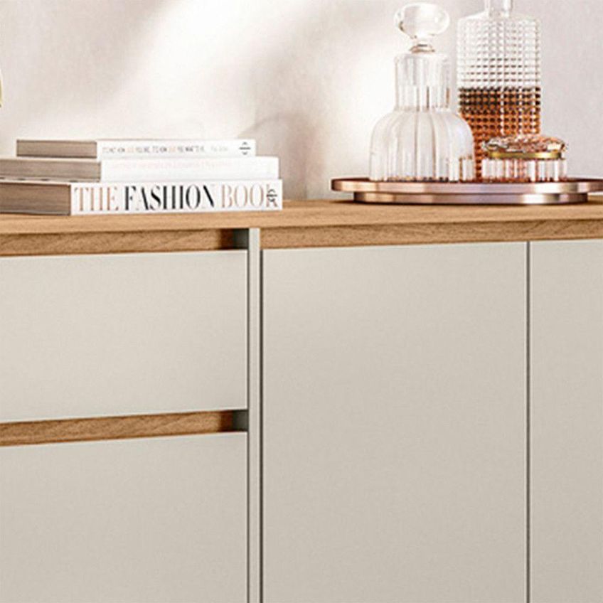 Aparador Buffet Ravi Retro 4 Portas 1 Gaveta 160cm Off White Peternella Moveis - imagem 4