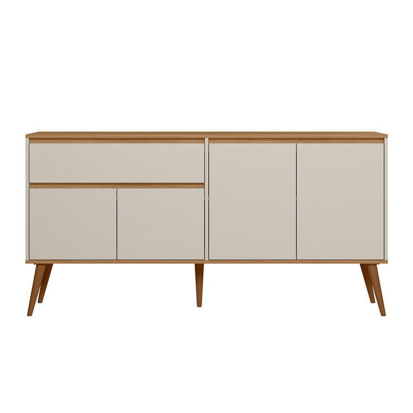 Aparador Buffet Ravi Retro 4 Portas 1 Gaveta 160cm Off White Peternella Moveis - imagem 5