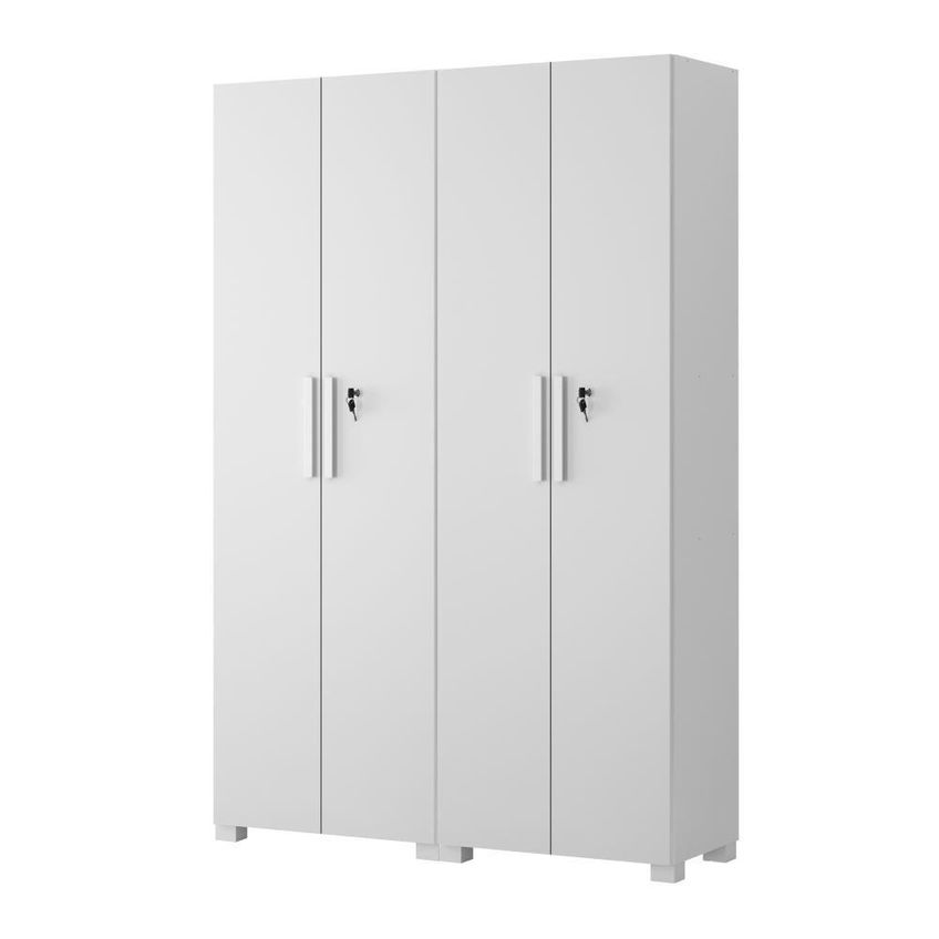 Armário Multiuso NT4020 2 Portas 4 Prateleiras MDP 61cm Branco Kit com 2 Notável Móveis - imagem 5