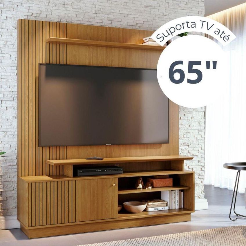 Home Theater Ares Para TV Até 65" 160cm MDP Cumaru Madetec Móveis - imagem 3