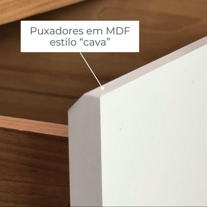 Cabeceira Casal Frida King Com Mesas MDF Off White Madetec Móveis - imagem 3