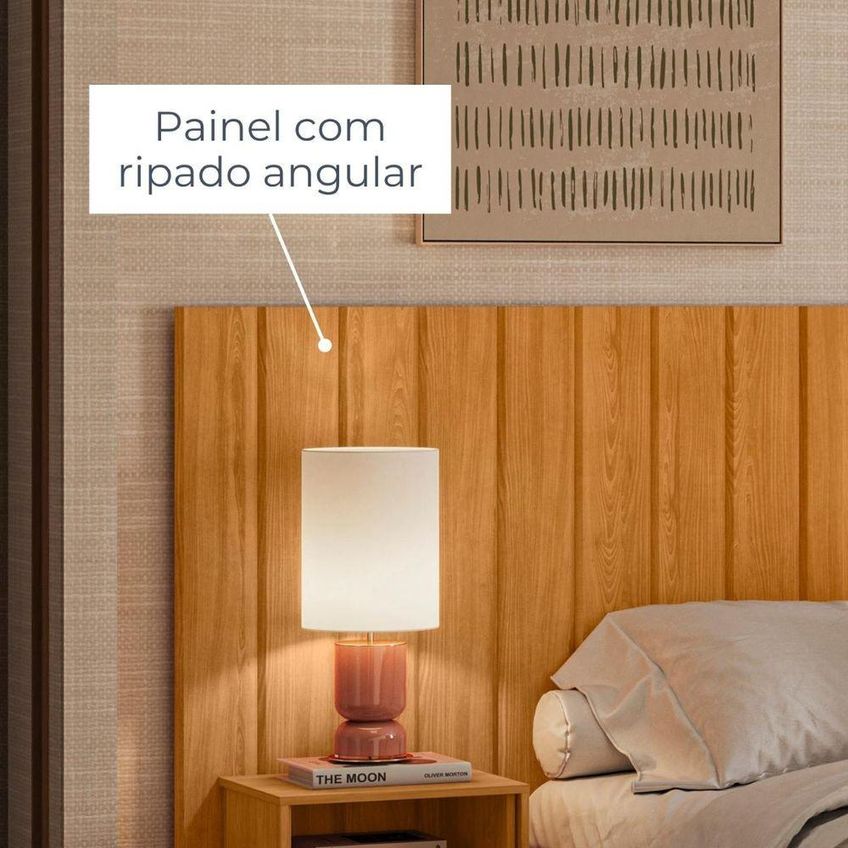 Cabeceira Casal Frida King Com Mesas MDF Off White Madetec Móveis - imagem 5