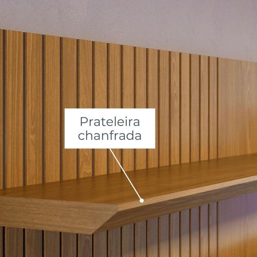 Painel Suspenso Íris Para TV Até 55" 141cm MDP e MDF Cumaru Madetec Móveis - imagem 3