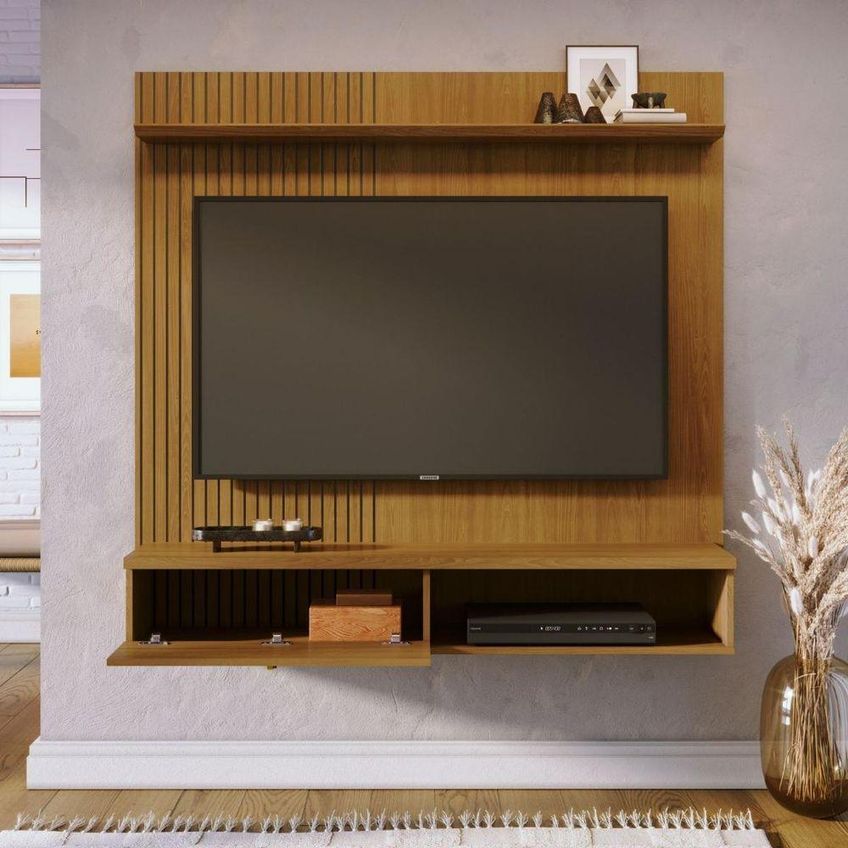 Painel Suspenso Íris Para TV Até 55" 141cm MDP e MDF Cumaru Madetec Móveis - imagem 5
