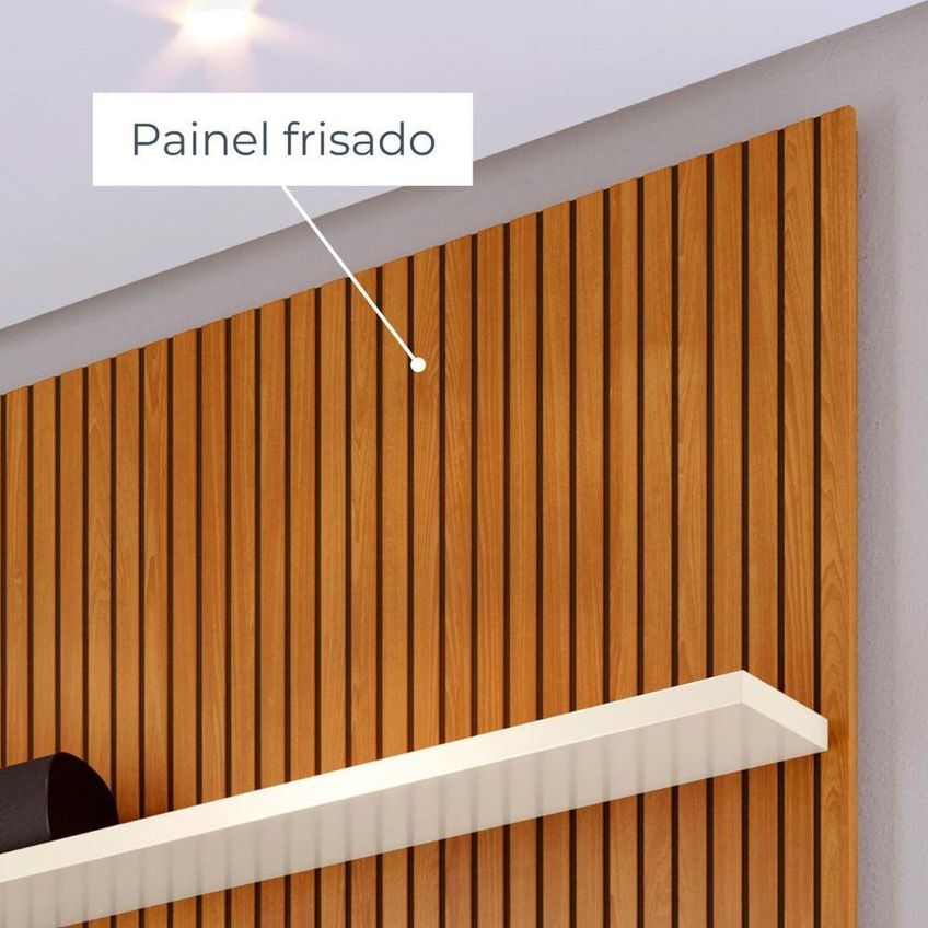 Rack Com Painel Para TV 65" 179cm MDP E MDF Cinamomo E Off White Madetec Móveis - imagem 3