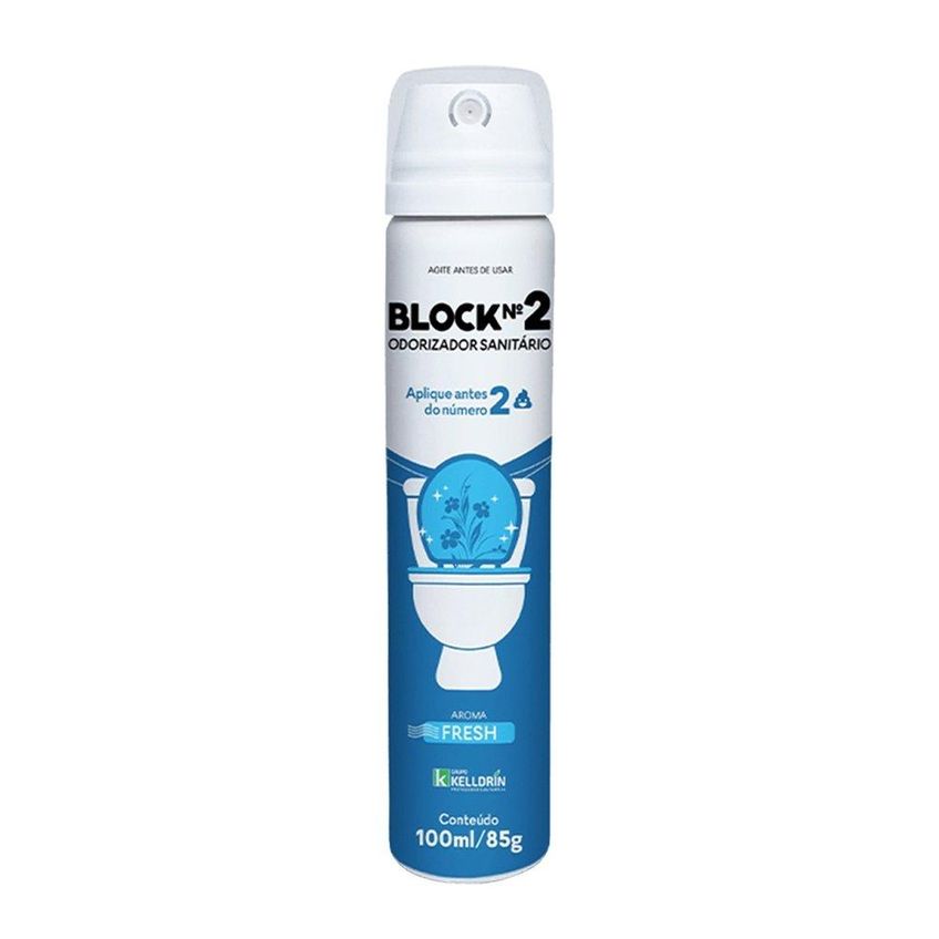 Kit 4 Odorizador Sanitário Kelldrin Block N2 Fresh + Blend 100ml/85g - imagem 3