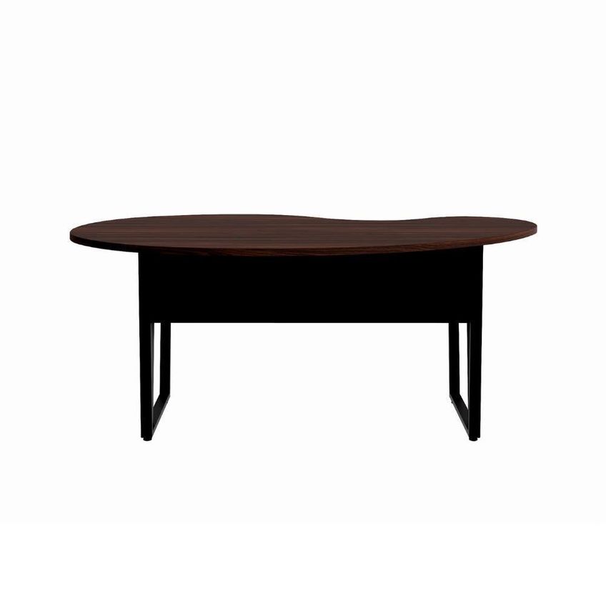 Mesa Para Escritório Mesa Linear Orgânica Sem Gavetas MDP 175cm Louro Preto F5 Office - imagem 3