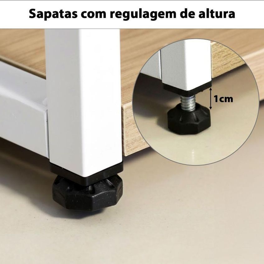 Mesa De Reunião 08 Lugares 100% Mdf 300cm Freijó Com Preto F5 Office - imagem 4