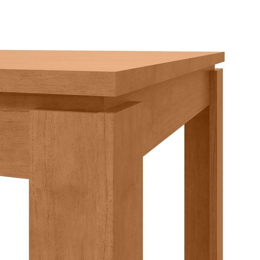 Conjunto Sala De Jantar Athenas 120 4 Lugares Tampo Vidro Off White Amendoa Clean 120cm Móveis Lopas - imagem 4