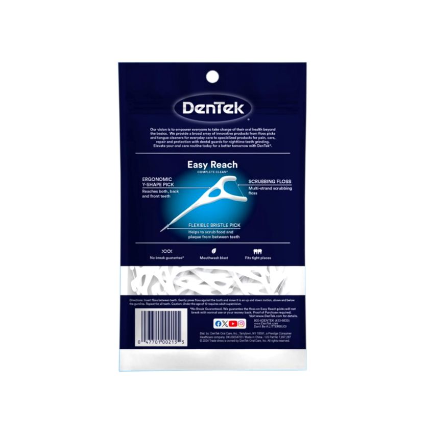 Palitos De Fio Dental Dentek Easy Reach 75 Unidades Pacote Com 3 - imagem 3