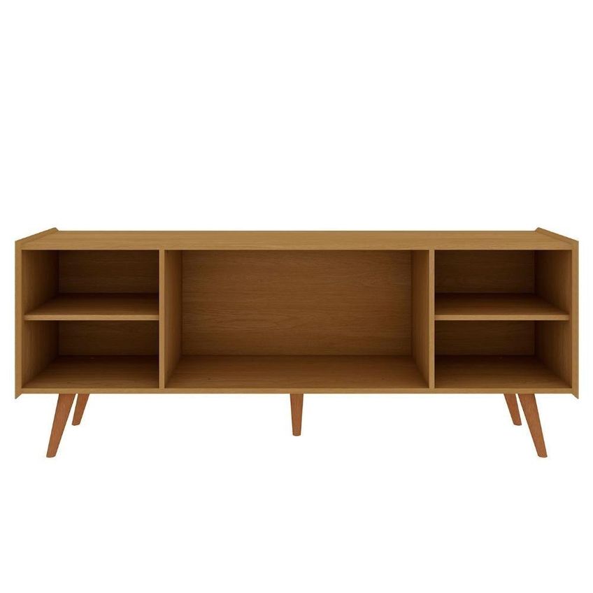 Rack Para Sala 160cm Portas Frisadas 100% MDF Cinamomo Com White Laca Frisado - imagem 3