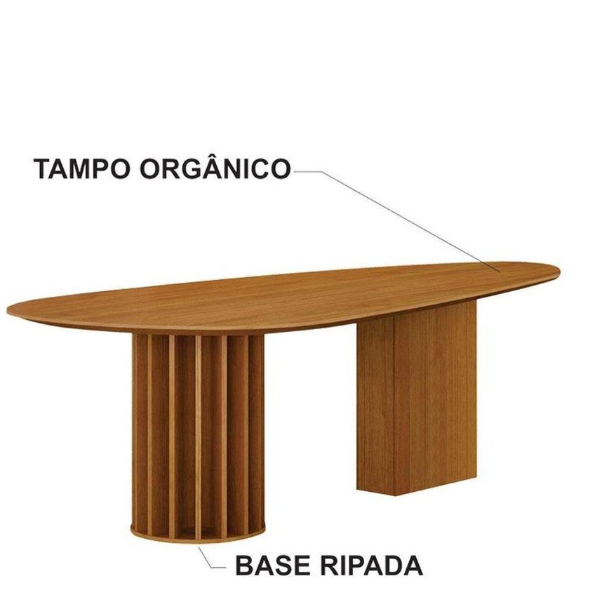 Mesa De Jantar Belle 6 Lugares Orgânica MDF 200x100cm Leifer - imagem 4