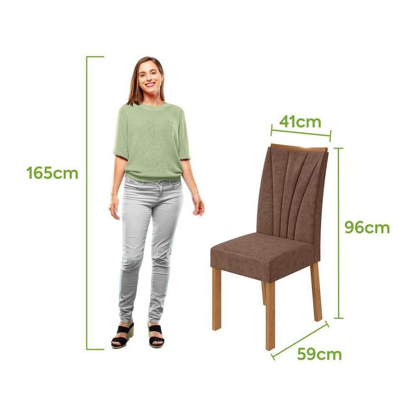 Conjunto Sala De Jantar Athenas 120 Com Cadeiras Apogeu 4 Lugares Tampo Vidro Off White Móveis Lopas - imagem 3