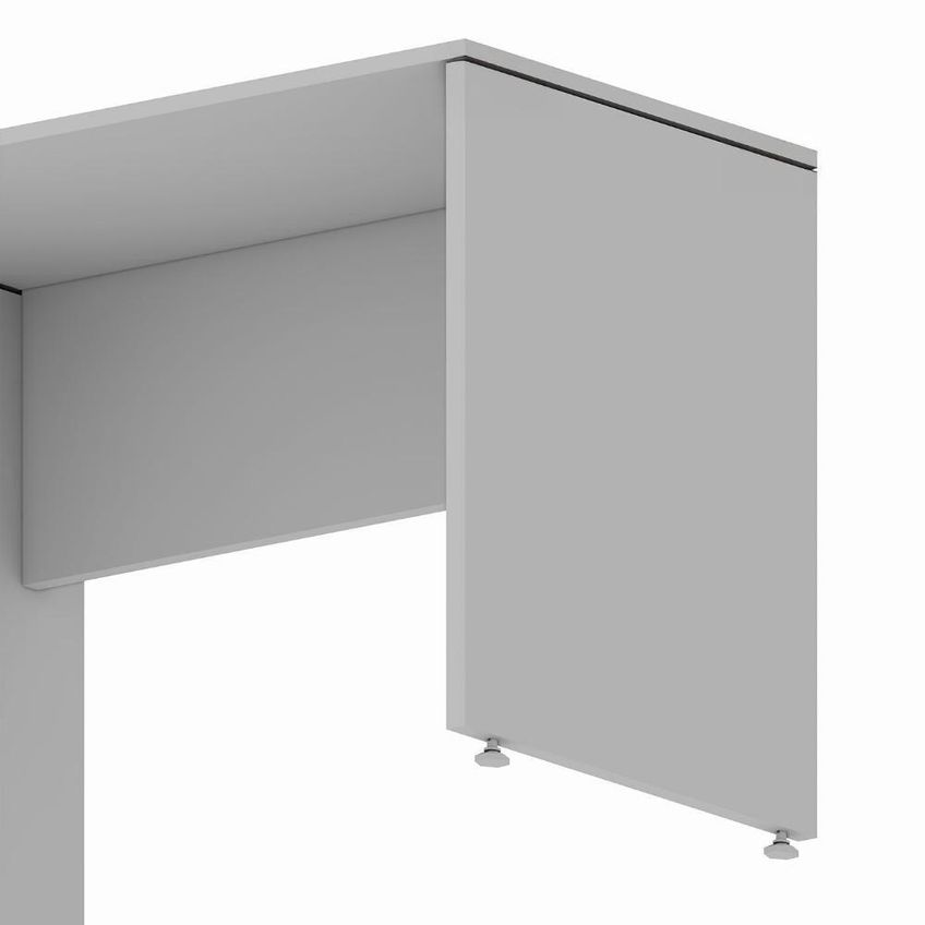 Mesa Escrivaninha Retangular F5 Office Co 100cm X 60cm Cinza Pé Painel Passa Cabos Computador - imagem 3