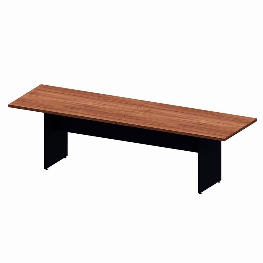 Mesa De Reunião 08 Lugares 300cm X 110cm 100% Mdf Nogal Com Preto F5 Office - imagem 3