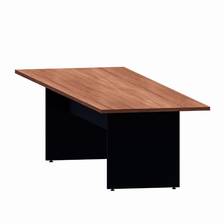 Mesa De Reunião 08 Lugares 300cm X 110cm 100% Mdf Nogal Com Preto F5 Office - imagem 5