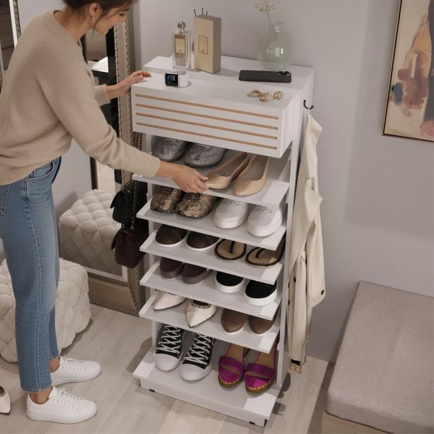 Sapateira Multiuso Estante Organizadora Closet - Branco - imagem 2