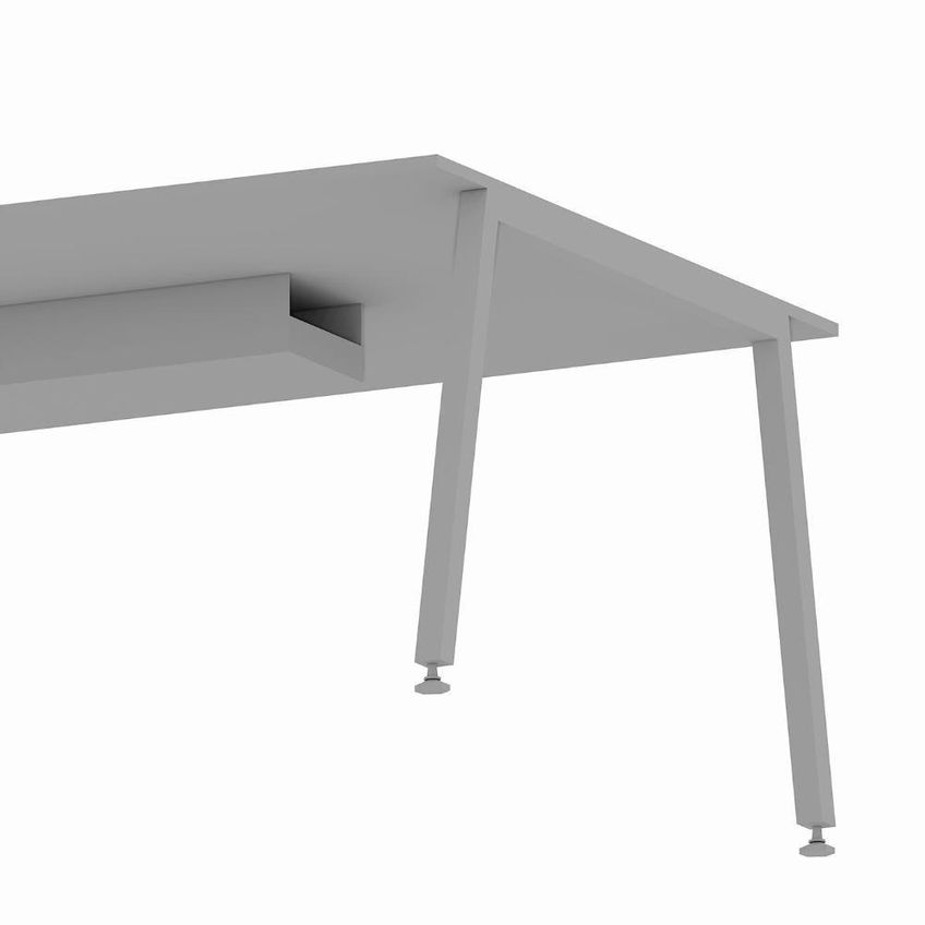 Mesa De Reunião Corporativa 6 Lugares 210cm X 120cm Cinza F5 Office - imagem 4
