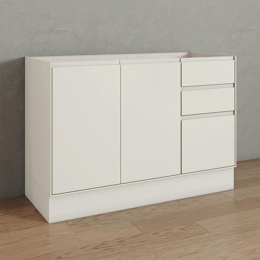 Balcão Pia Fineze 3 Portas 2 Gavetas MDF 120cm Bege Móveis Henn - imagem 3