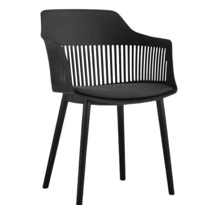 Kit Mesa De Jantar E 4 Cadeiras Marcela 4 Lugares Tampo Mdf Preto 90cm Decoreshop - imagem 3