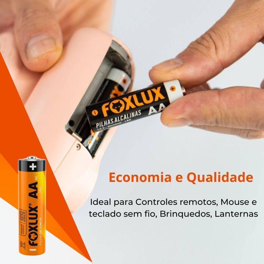 Pilha Aa Zinco Foxlux R6 1,5v 4 Unidades - imagem 3
