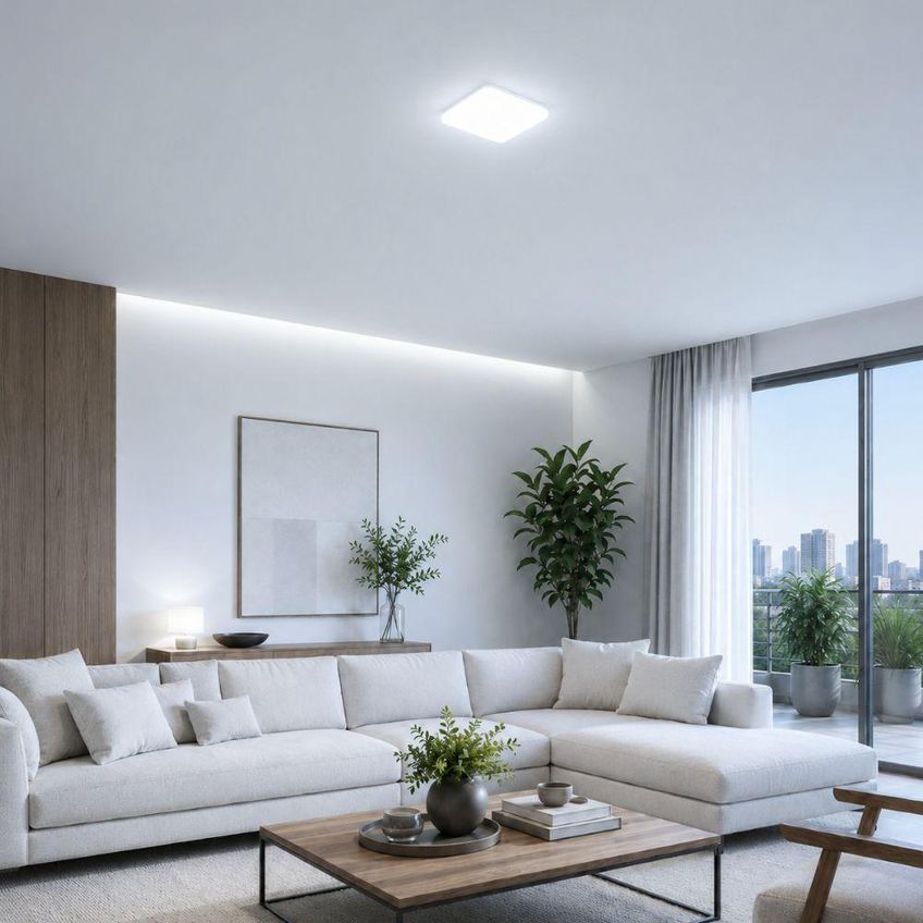Painel Led Quadrado Embutir Iluminação Uniforme Baixo Consumo Branco Frio Foxlux 18w - imagem 4