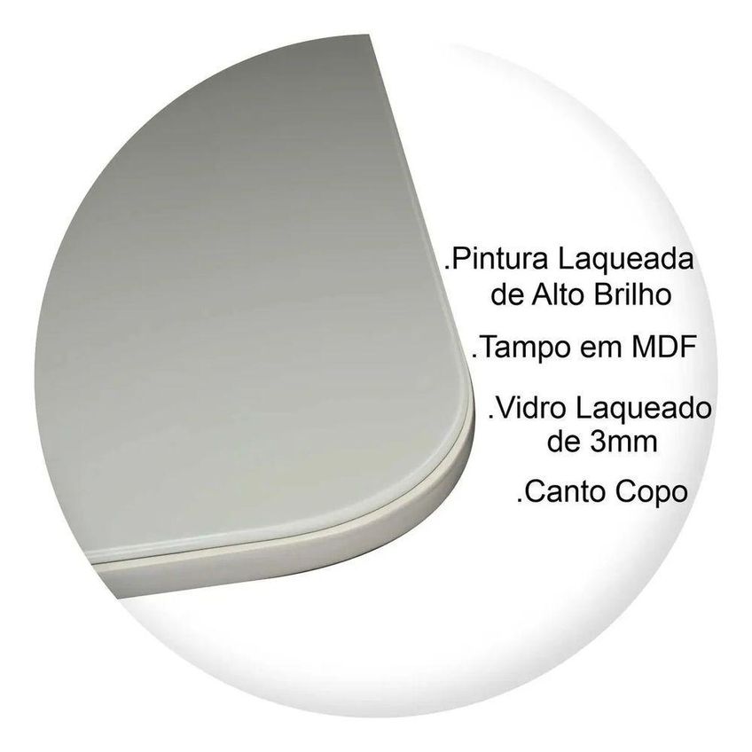Mesa De Jantar Pandora Quadrada MDF 80cm Off White Decoraper - imagem 3