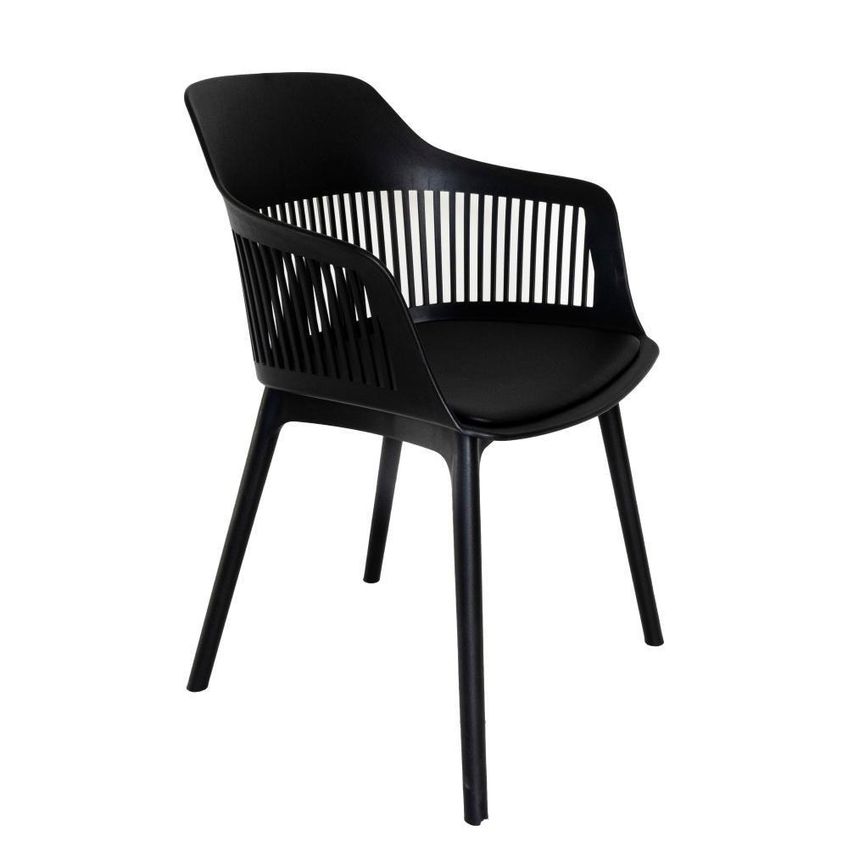 Conjunto De Jantar Eiffel 4 Lugares Tampo Em Mdf Cadeiras Pretas 90cm Decoreshop - imagem 3