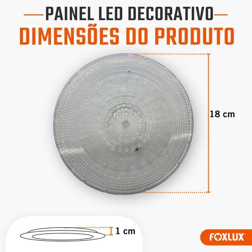 Painel Led Redondo Decor Foxlux 32w Branco Frio Bivolt Kit 2 - imagem 3