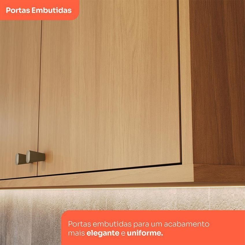 Armário Aéreo Venaly 80cm 2 Portas MDF-MDP Cinamomo Móveis Henn - imagem 4