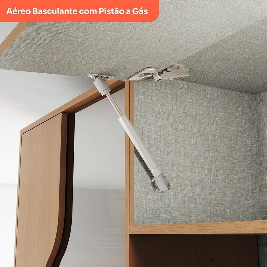Armário Aéreo Venaly 80cm 1 Porta MDF-MDP Basculante Cinamomo - imagem 3