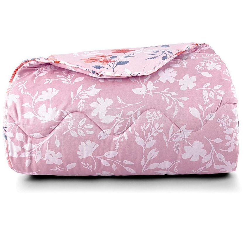 Coordenado Edredom E Cobre Leito Elyte King 4 Peças Dupla Face Floral 100% Poliéster - imagem 4