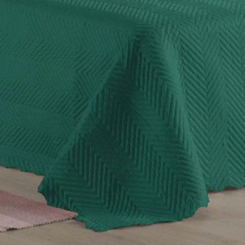 Cobre Leito Colcha Sensação Solteiro 2 Peças 100% Poliéster Matelassê Reversível Verde Casa Show - imagem 2