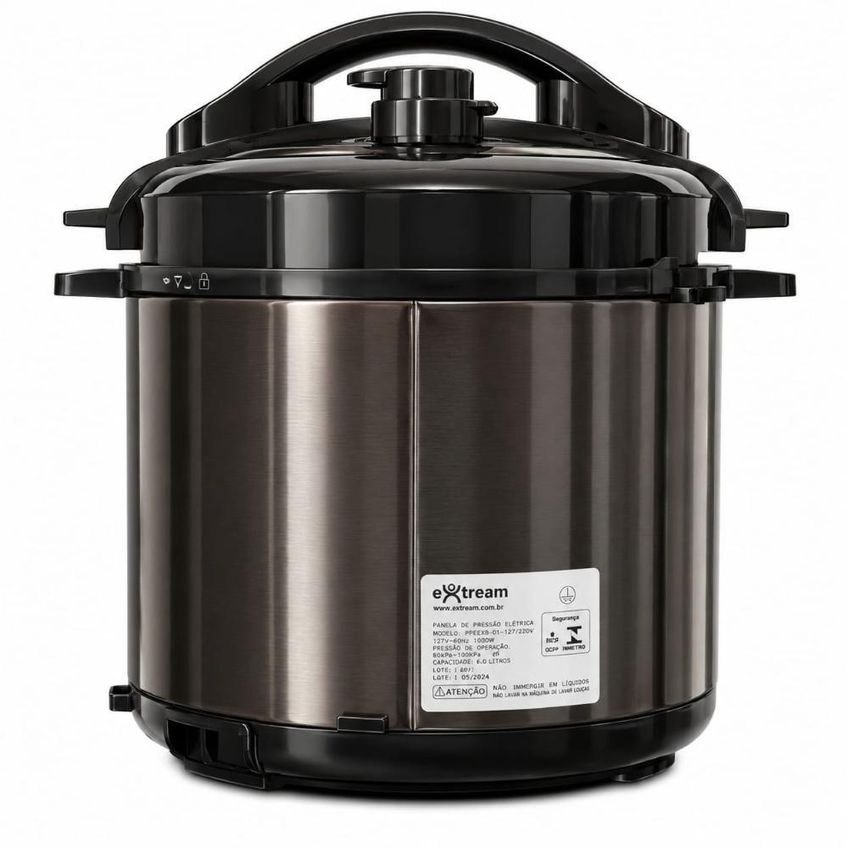 Panela De Pressão Elétrica Extream Smartcook Pro 6l 1000w Preto 220v - imagem 5