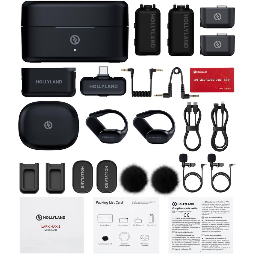 Microfone Sem Fio Hollyview Lark Max 2 Com Dois Transmissores - imagem 3