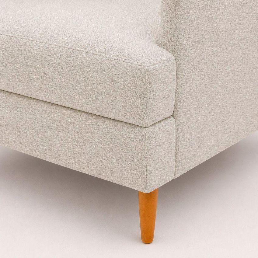 Kit 2 Poltronas Serena Bouclé Premium Conforto Bege Ammê Estofados - imagem 5