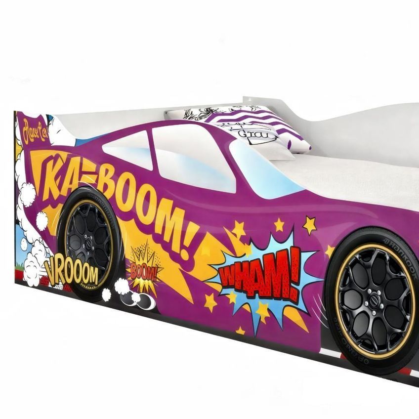 Cama Solteiro Infantil Cama Carro Kaboom Stylo MDF Roxo Casah - imagem 3