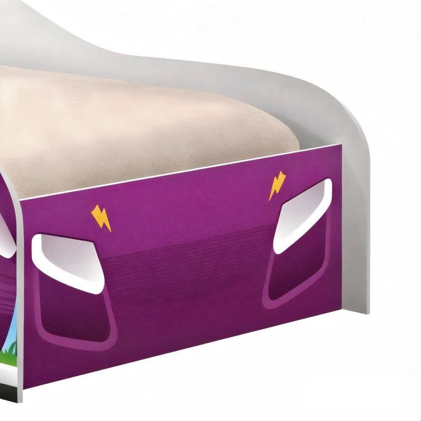Cama Solteiro Infantil Cama Carro Kaboom Stylo MDF Roxo Casah - imagem 5