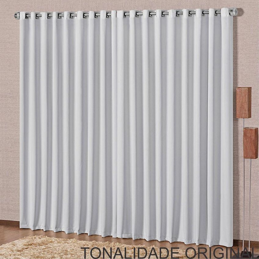 Cortina Corta Luz Linha Nobre Poliéster Para Sala Gelo - imagem 3