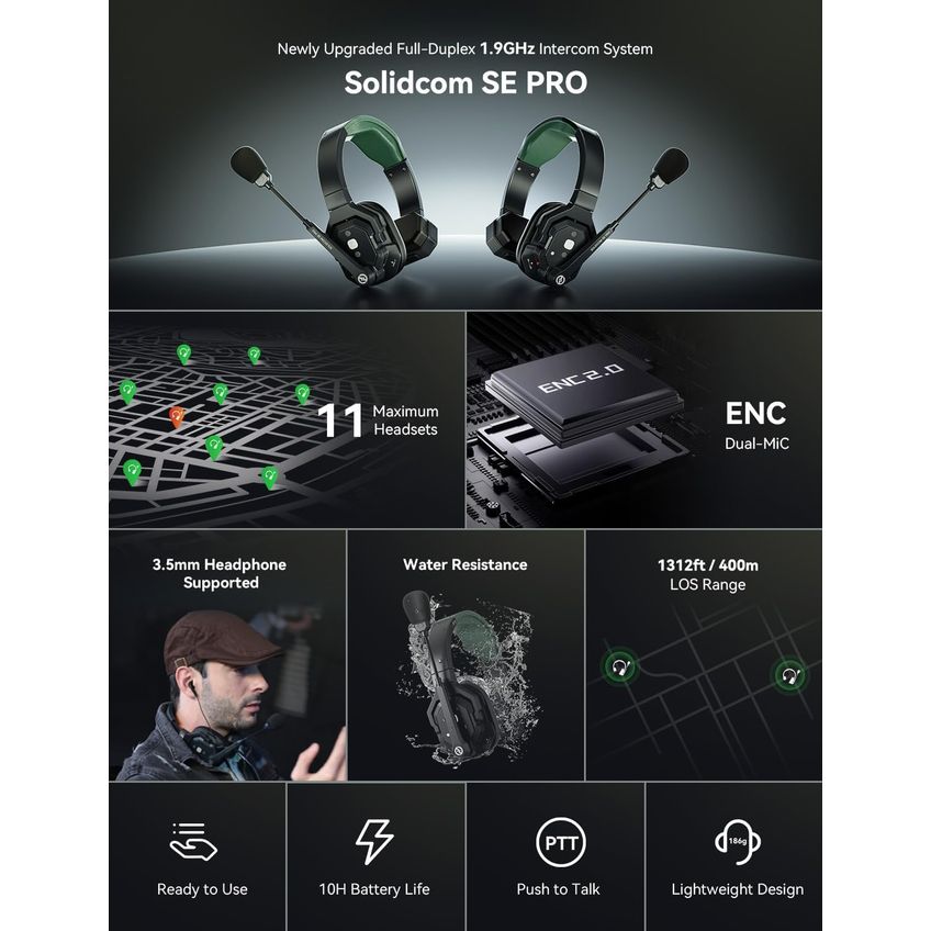 Fones Hollyview Solidcom Se Pro 2s 1,9 Ghz Sem Fio - imagem 3