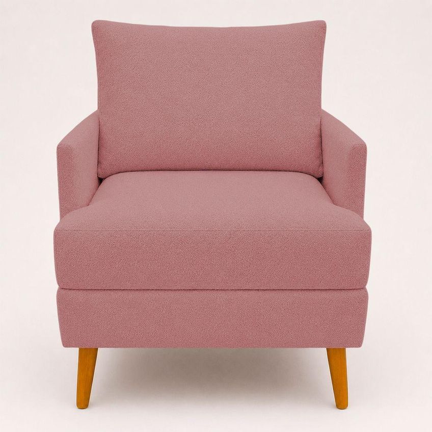 Kit 2 Poltronas Serena Bouclé Premium Conforto Bege Ammê Estofados - imagem 3
