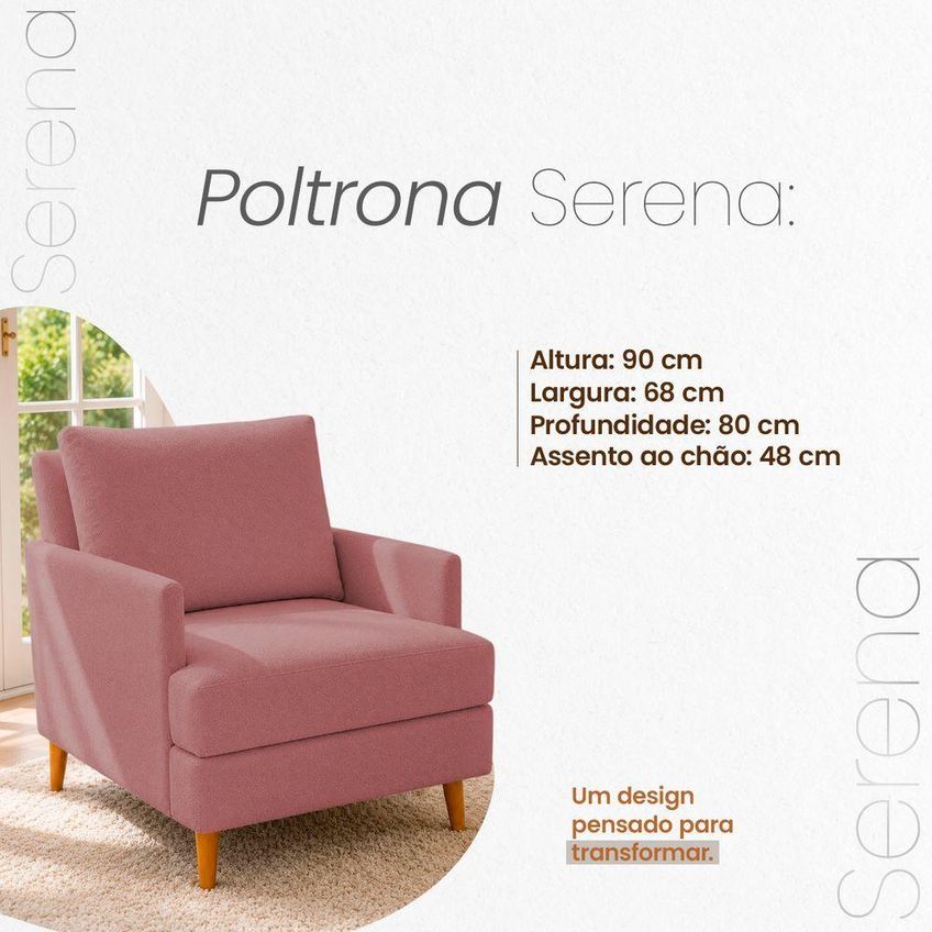 Kit 2 Poltronas Serena Bouclé Premium Conforto Bege Ammê Estofados - imagem 4