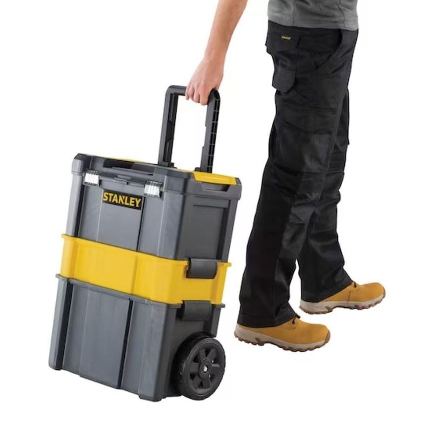 Caixa Organizadora Com Rodas Stst18631 Com Bandejas Removíveis Stanley Inox - imagem 2